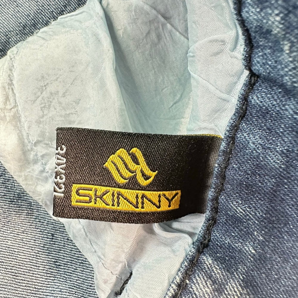 Rocawear Skinny‎ Jeans Mens 34x32 Blue Acid Wash Stretch Denim Streetwear - Picture 7 of 16